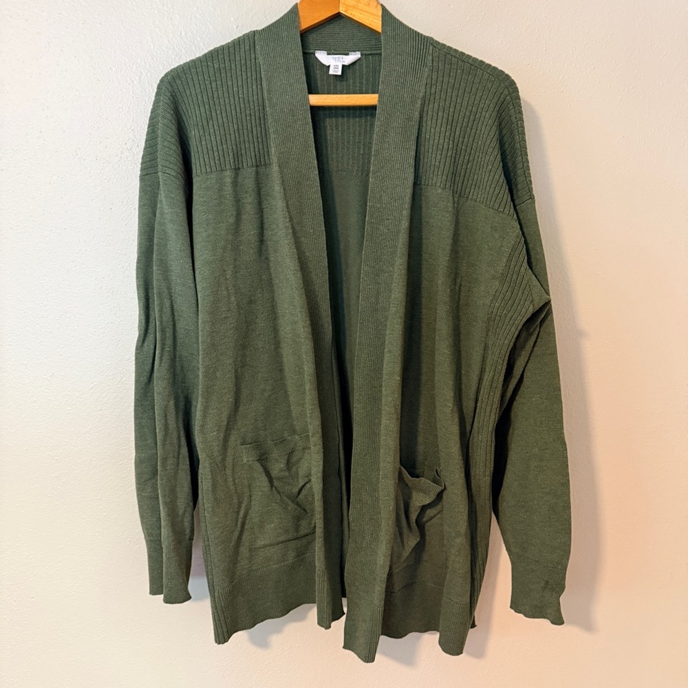 2 for $20! Time and Tru Women's Olive Cardigan Sweater